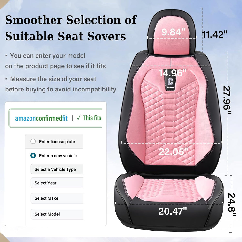 Coverado Car Seat Covers Full Set, 5 Seats Universal Seat Covers for Cars, Br...