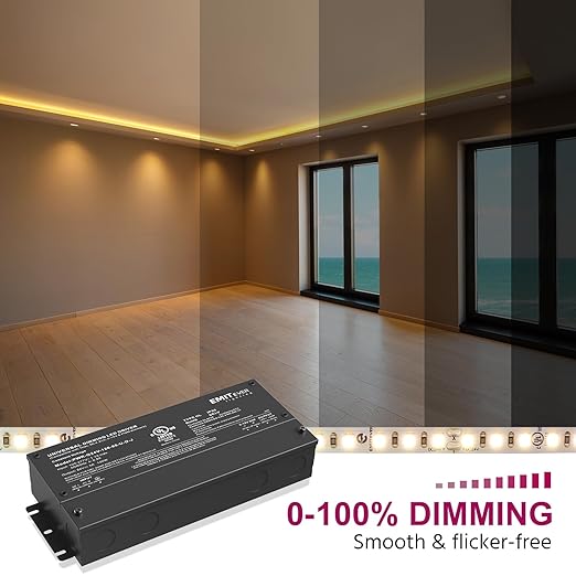 EMITEVER 120W Dimmable LED Driver, 24V Triac Dimmable Power Supply, AC to DC