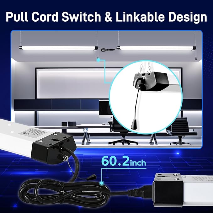 hykolity 4FT 120W LED Shop Light Linkable, 5000K Utility Shop Lights