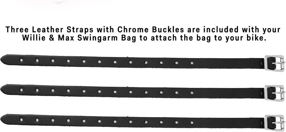Willie & Max Black Synthetic Leather Small Motorcycle Swingarm Bag for So...