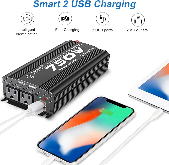 12V to 110V Inverter - 750W Car Inverter