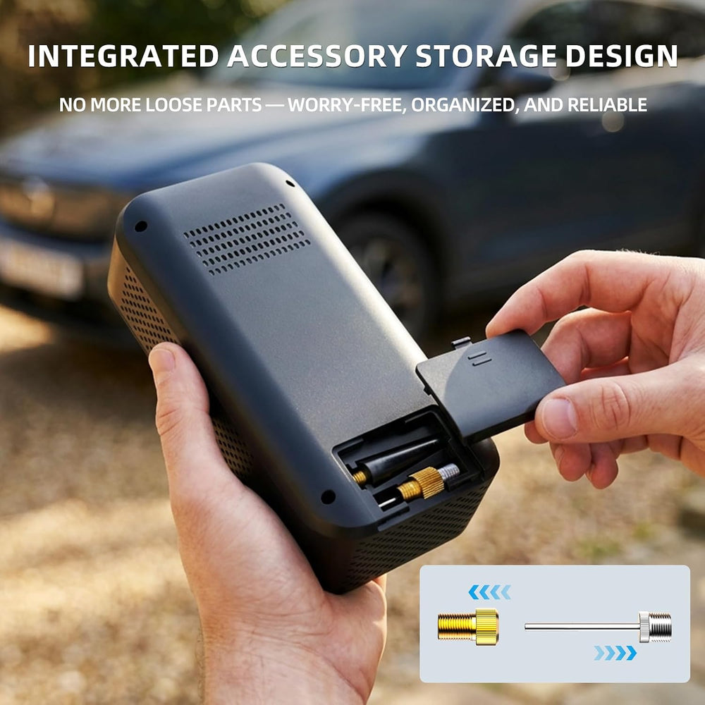 Portable Tire Inflator Dual Power, 150PSI Air Compressor with 12V DC Power