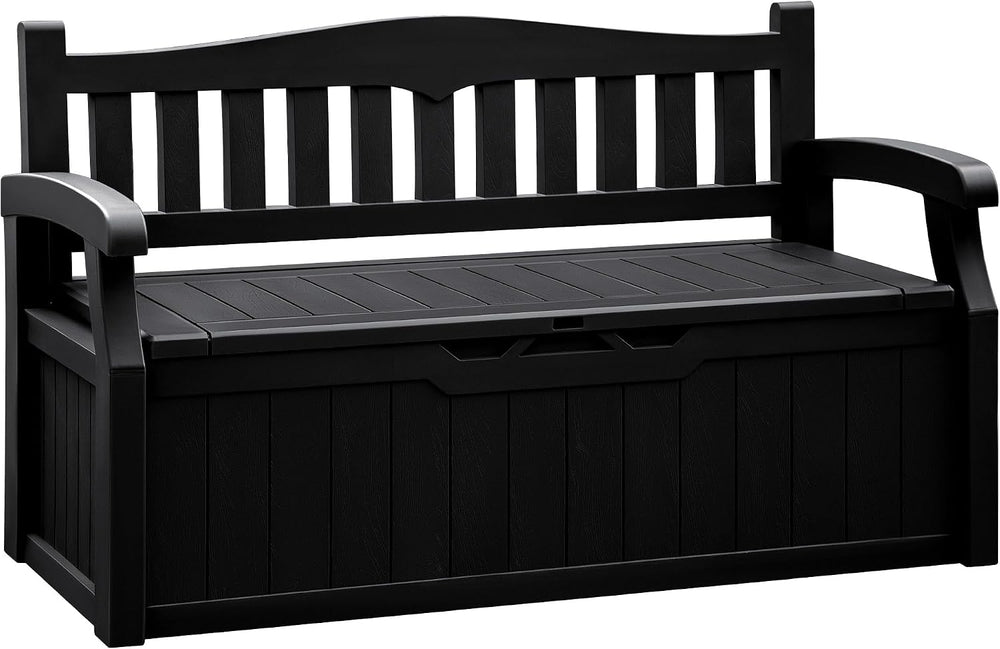 Flamaker 80 Gallon Storage Bench, Deck Box with Seat Waterproof All-Weather