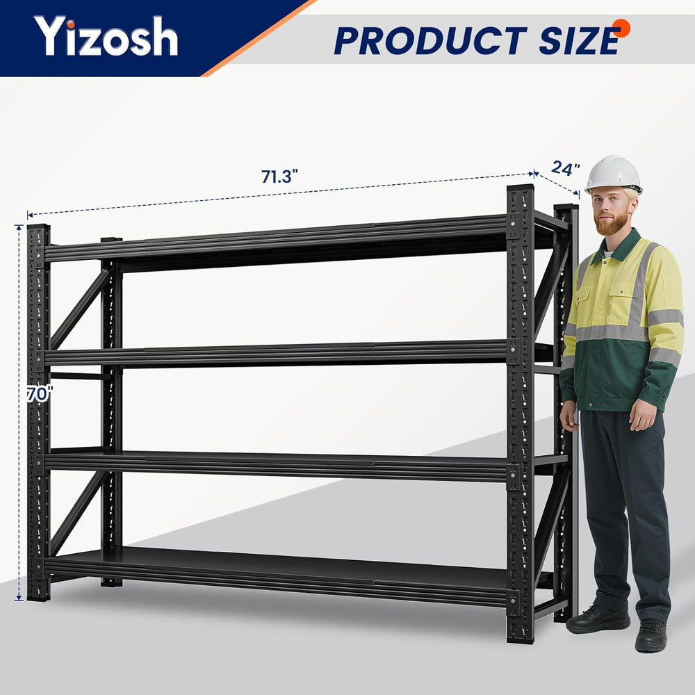 71" W Garage Shelving,5000LBS Heavy Duty Shelf,Adjustable Utility Shelvi...