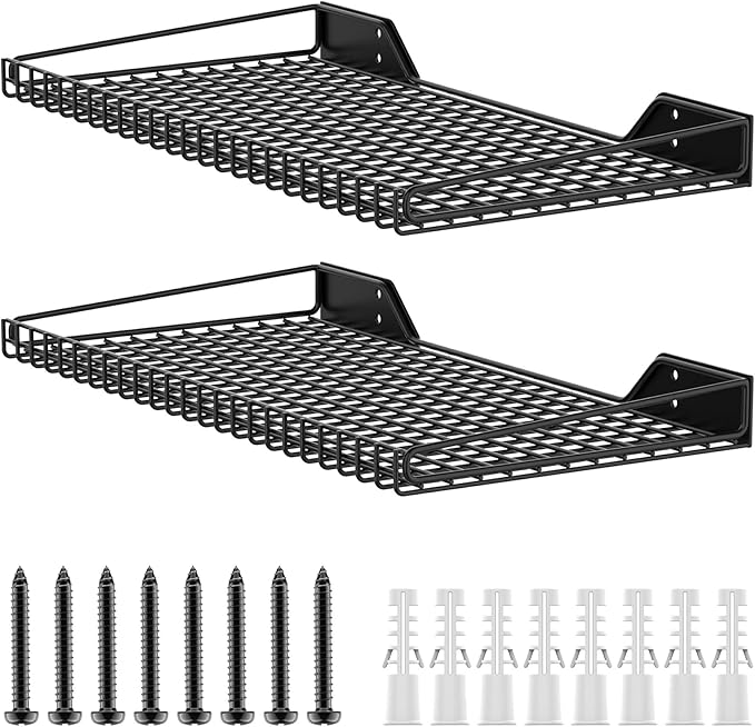 WALMANN 2 Pack Garage Wall Shelf, 23.5" x 12" Wall Mounted Storage ...