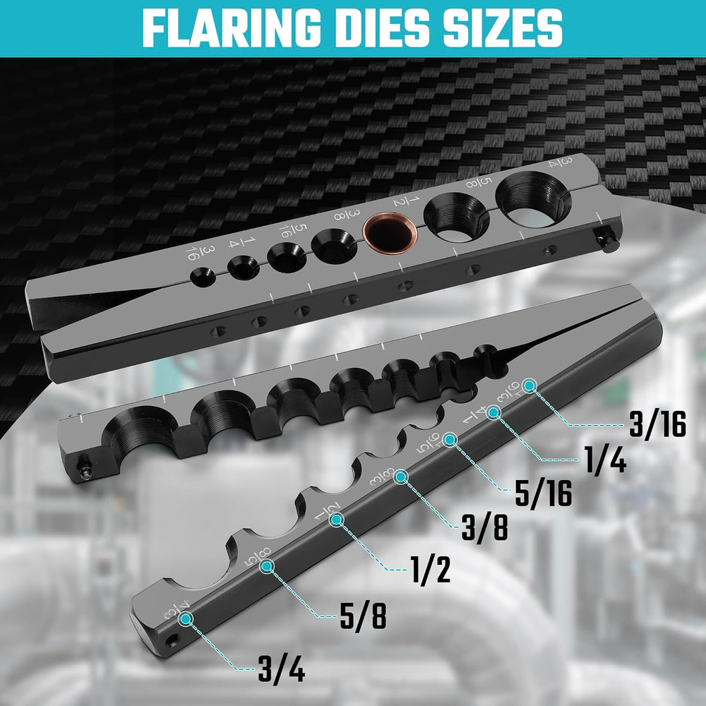 DURATECH Tubing Flaring Tool Kit, 45° Eccentric Cone with Clutch