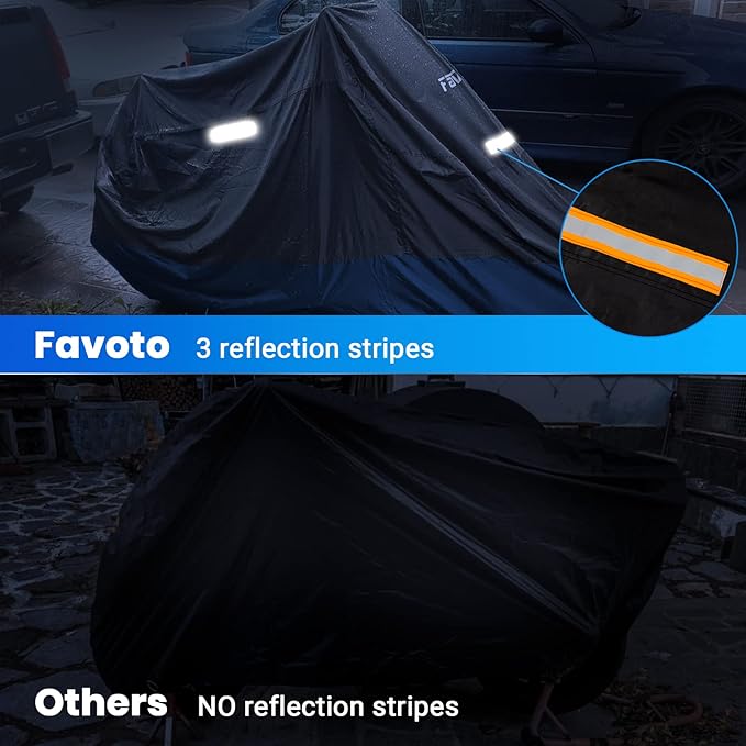 Favoto Motorcycle Cover 104 inches Length All Season Universal Weather