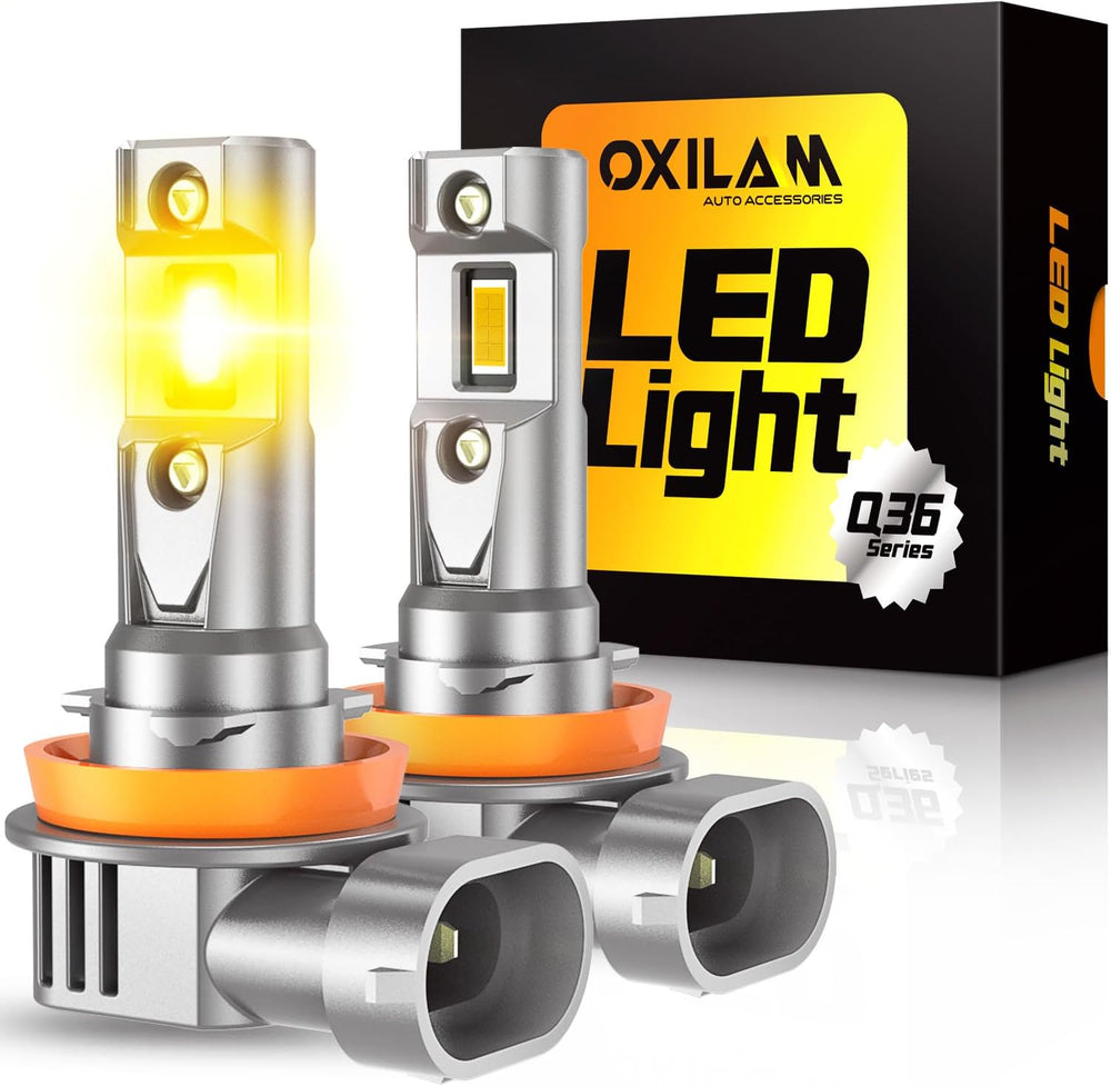 OXILAM H11 Fog Bulbs Yellow Light, 1200% Brighter Amber Fog Lights, Full Illu...