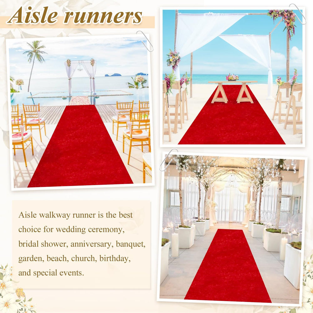 Red Carpet Runner for Party Wedding Aisle Decorations 4FTx15FT Aisle Runners ...