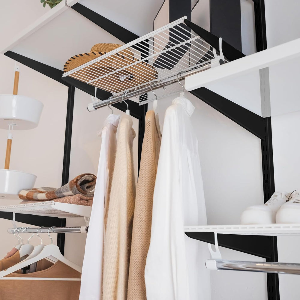 12 Pcs 47.5'' Twin Rail Upright Wall Shelving System, Shelf Bracket, ...