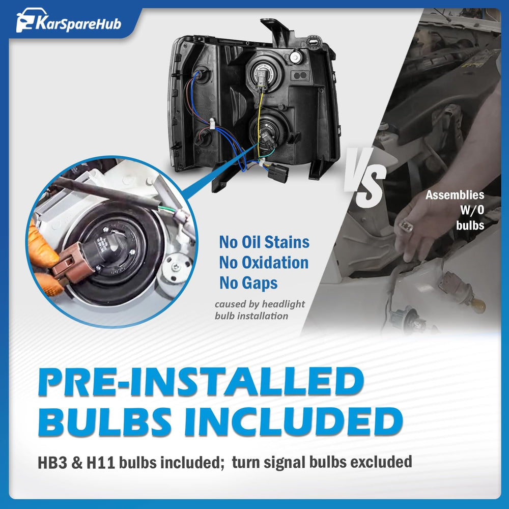 Headlights Assembly for 2007-2013 Chevy Silverado 1500 for 07-14 Silverado 25...