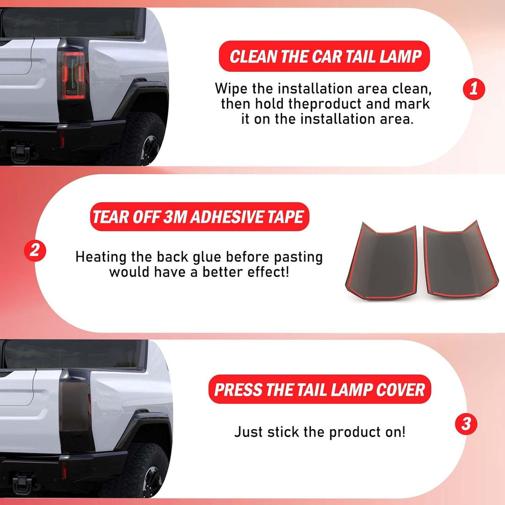Yinanlutos Taillight Cover Trim Compatible with Hummer EV Pickup Truck 2024 2...