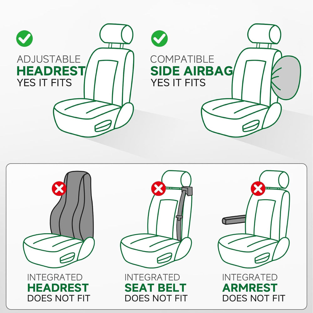GIANT PANDA Front Truck Seat Covers for Dodge Ram 1500 2500 3500 2003-2026 Li...