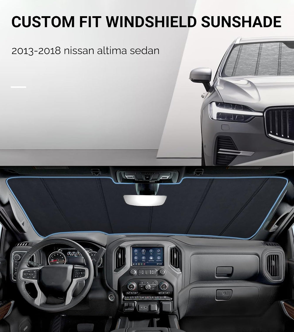 Pigenius Windshield Sunshade for Nissan Altima Sedan 2013-2018, Metallic Silv...