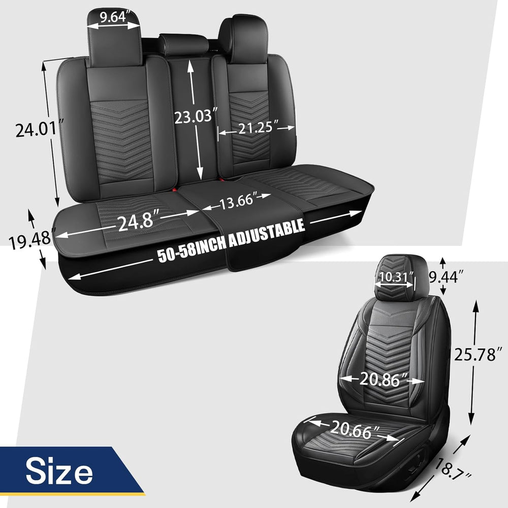 Nappa Leather Car Seat Covers Front Seats, Beige Car seat Protector, Waterpro...