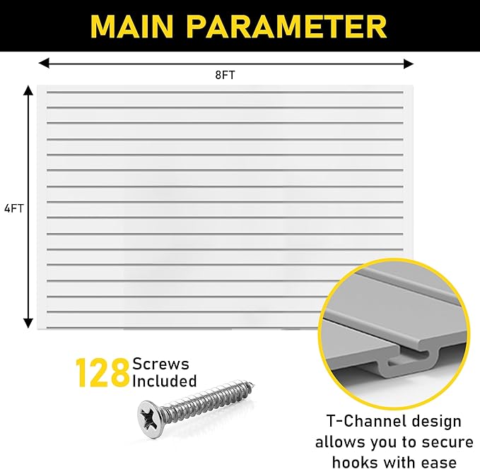 Slatwall Panel Garage Wall Organizer: Heavy Duty Wall Mounted PVC Wall Rack