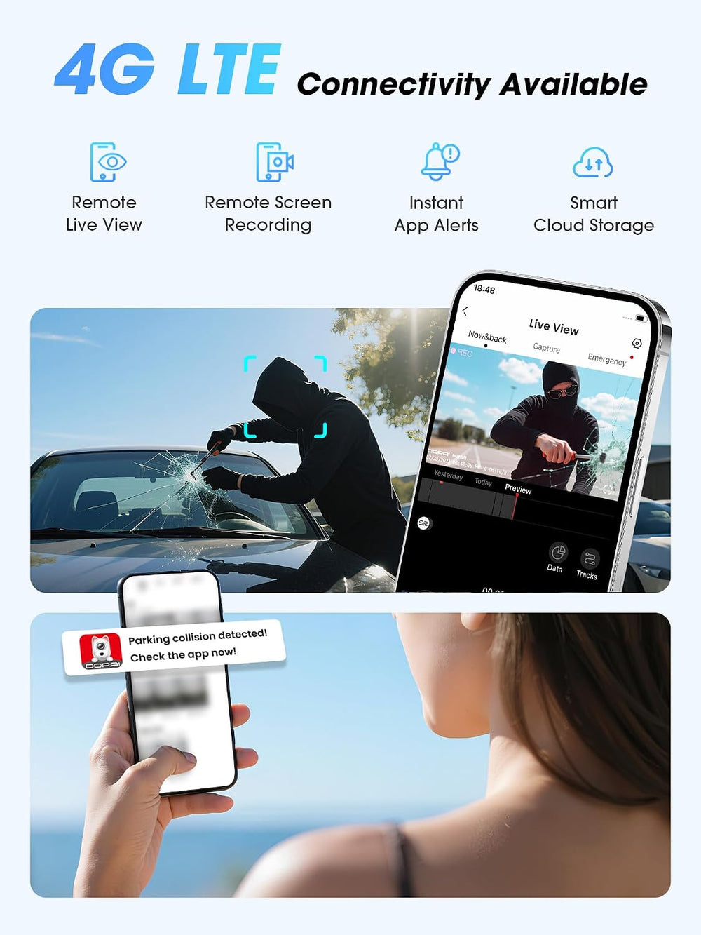 DDPAI Z60 Pro 4K+1080P Dash Cam, Dual STARVIS 2 & HDR, Free 128GB Card