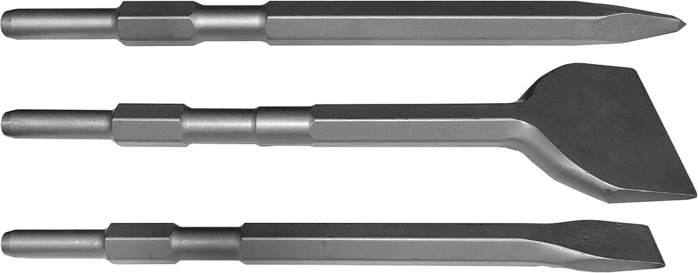 Champion Chisel 3pc Concrete Chisel Set - 17mm Shank, 11" Long Moil Poin...