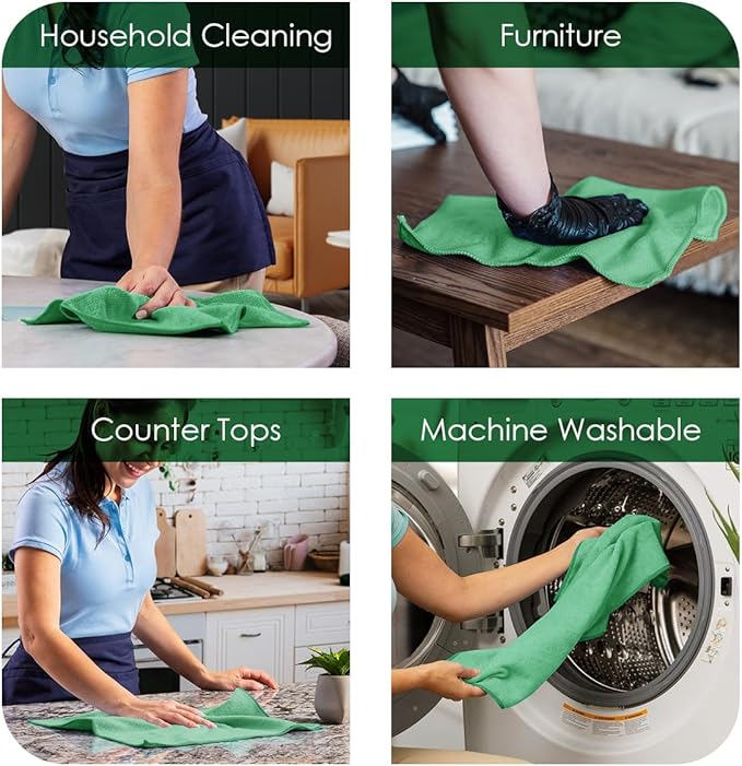 Avalon Towels Microfiber Absorbent Bar Towels, Rags (Pack of 48)