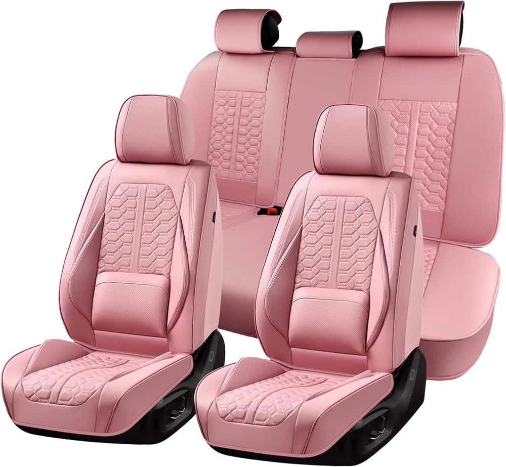 Huidasource Pink Car Seat Covers Full Set, Car Seat Covers Front and Rear Sea...