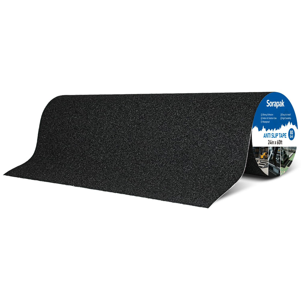 Anti Slip Tape 24" x 60 Ft, 80 Grit Extra Wide Grip for Ramps & Floors