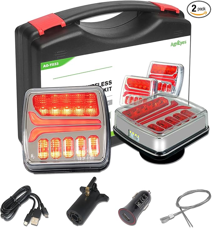 Agrieyes Wireless Trailer Lights, Magnetic LED Trailer Light Rechargeable