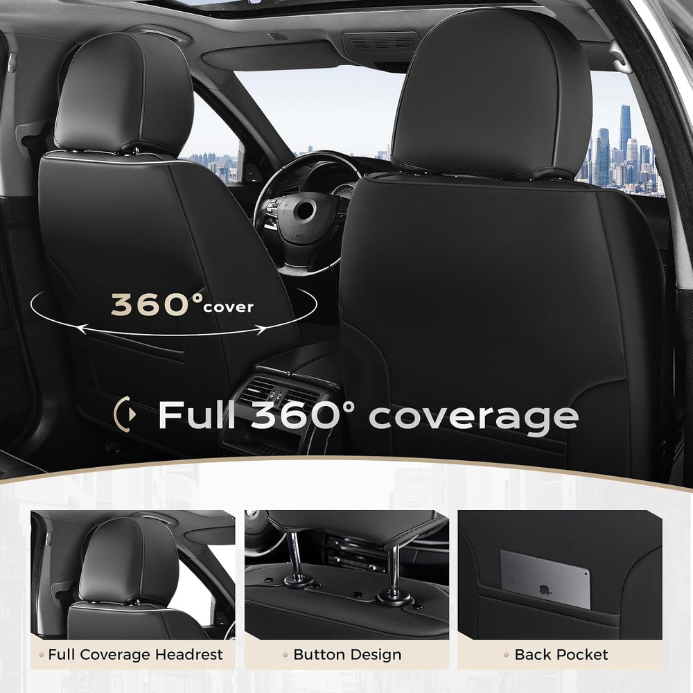 Coverado Seat Covers for Cars, Automotive Seat Covers for Front Seat, Leather...