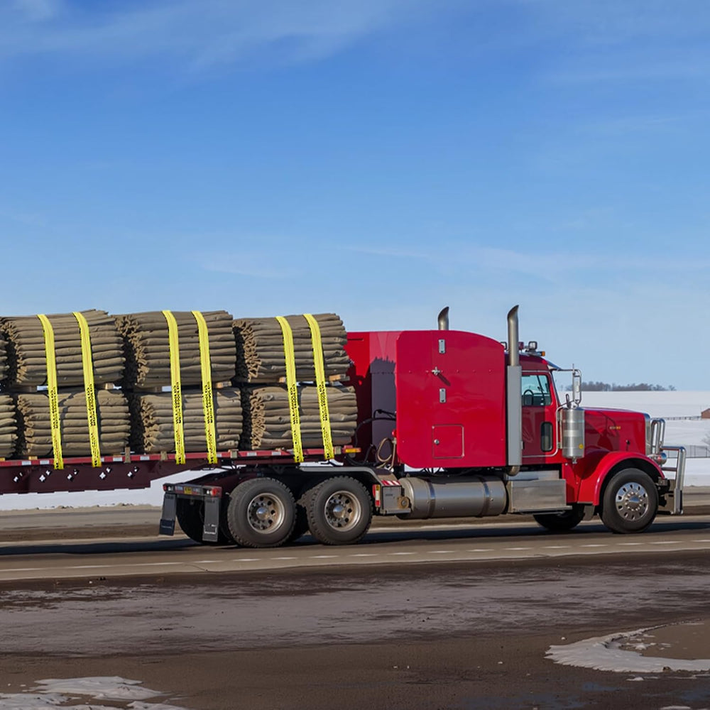 VEVOR Truck Straps, 4" x 30' Tie Down w/Flat Hooks 18,000lbs Break S...