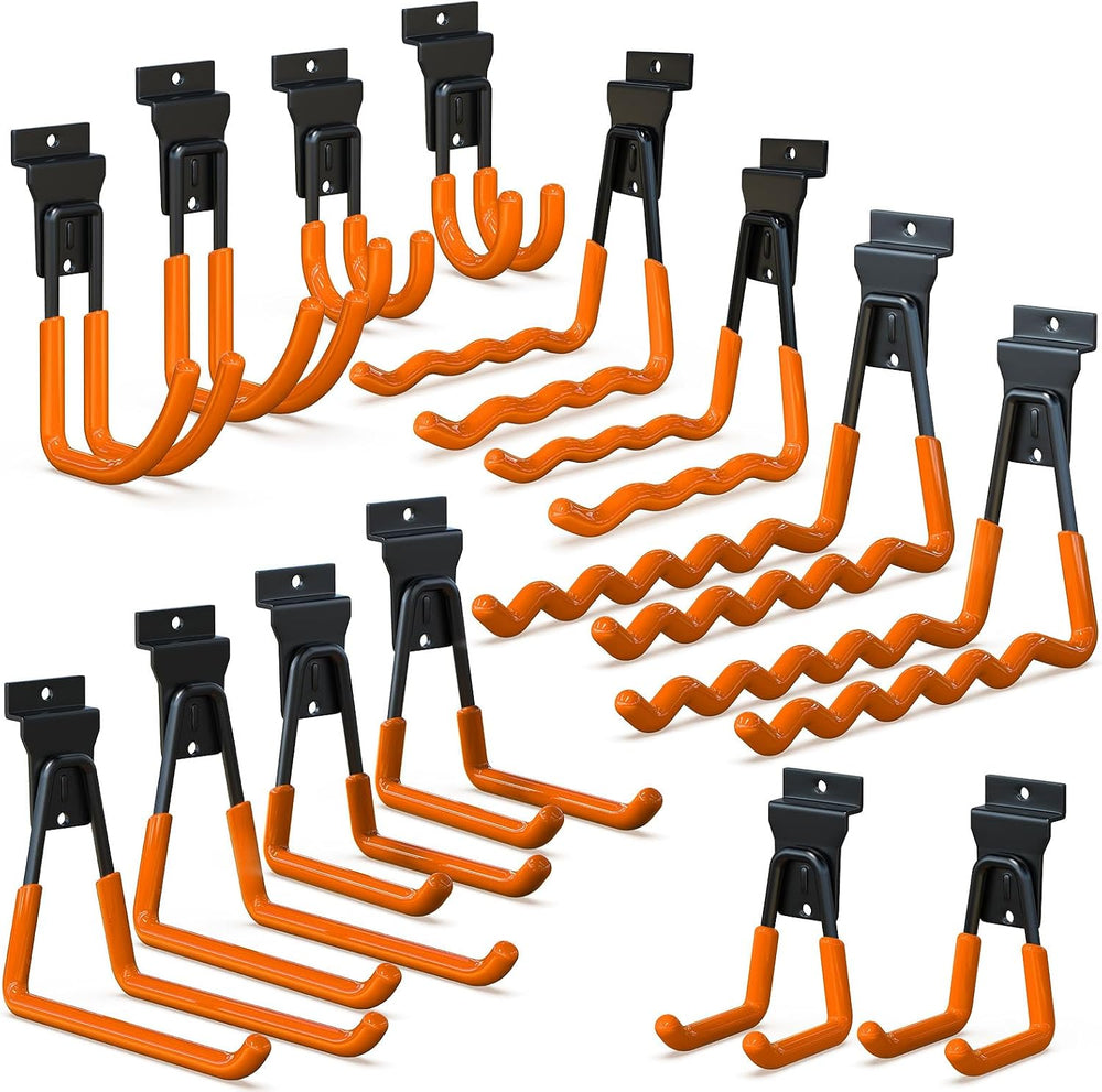 3-H Slatwall Accessories 14 Pack, Slatwall Hooks & Hangers 7 Sizes, Slat ...