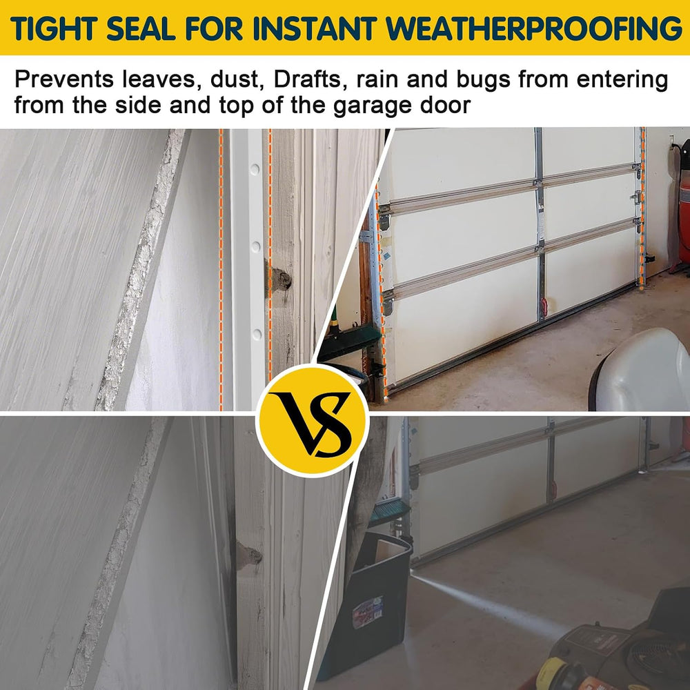 Garage Door Seal Top and Sides - 40 FT TPE Weather Stripping Garage Door Seal...