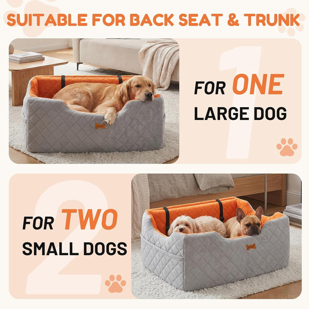 Dog Car Seat for Large Medium Dogs up to 55 lbs, Gray