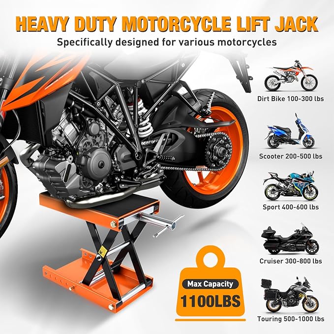 Nilight Motorcycle Lift Jack 1100 LBS Scissor Jacks Stand Lift