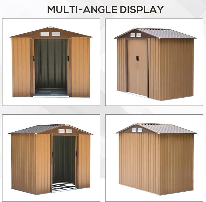 Outsunny 7' x 4' Outdoor Storage Shed, Garden Tool Metal Shed