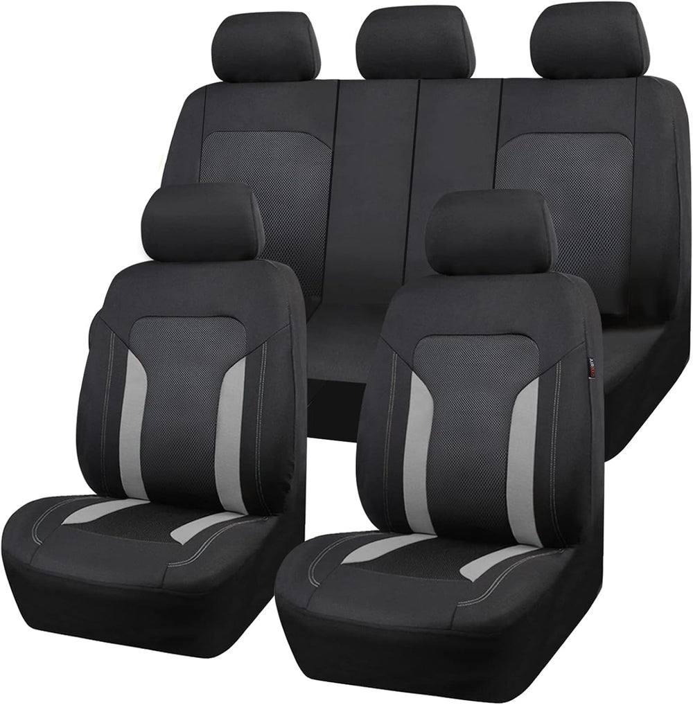 CAR PASS 3D Air Mesh Car Seat Covers Full Set, Breathable Sporty Rear Bench w...