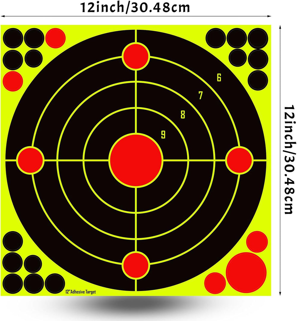12x12 Inch Splatter Adhesive Targets, Reactive Shooting Stickers