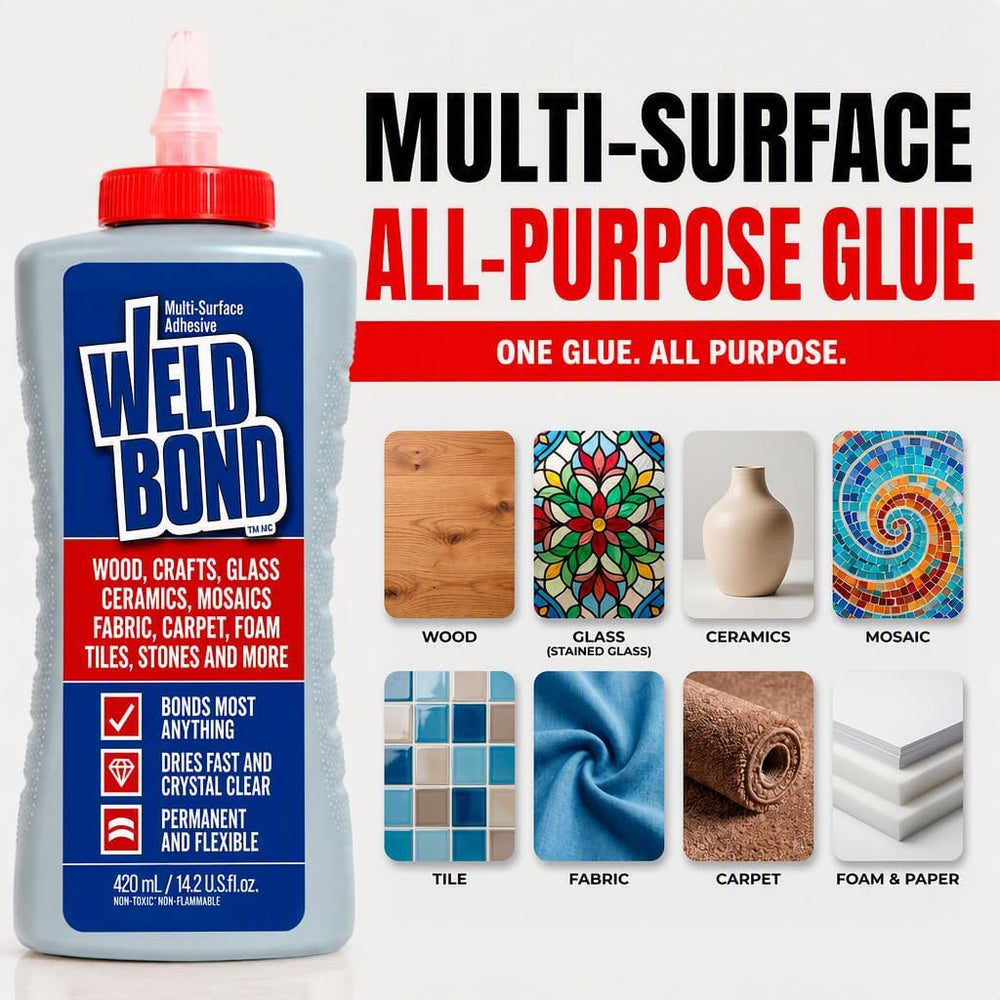 Weldbond Multi-Surface Glue Non-Toxic for Mosaic Wood Craft 14.2oz (2 Pack)
