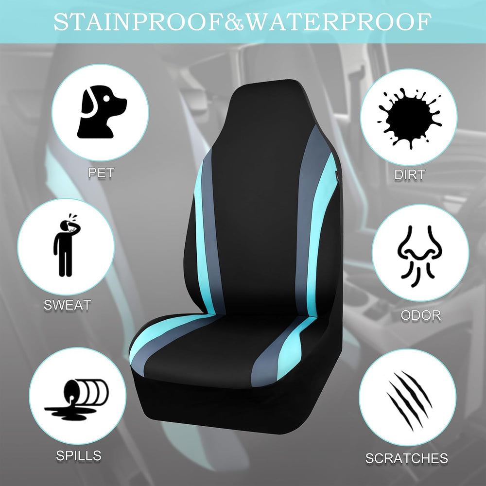 CAR PASS AquaShield Neoprene Waterproof Car Seat Covers Front Seats Only, Hig...
