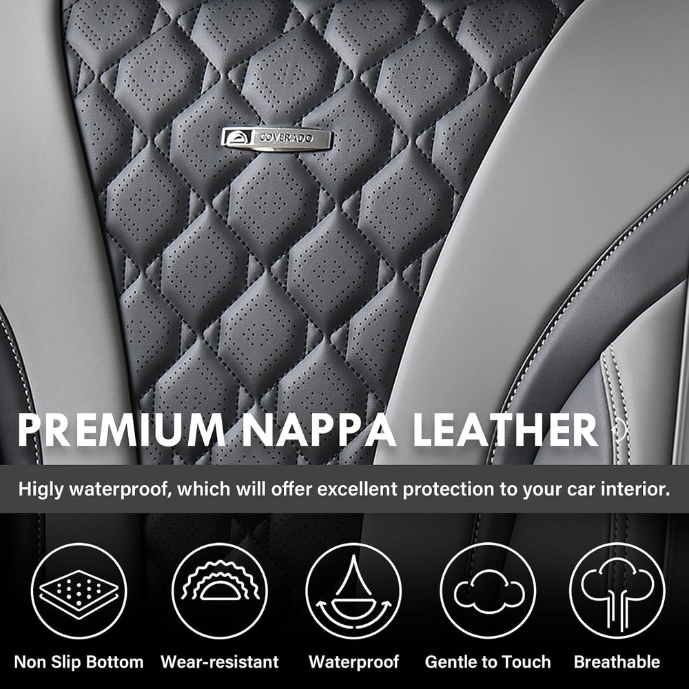 Coverado Car Seat Covers, Seat Covers Full Set, Gray and Black Car Seat Cover...