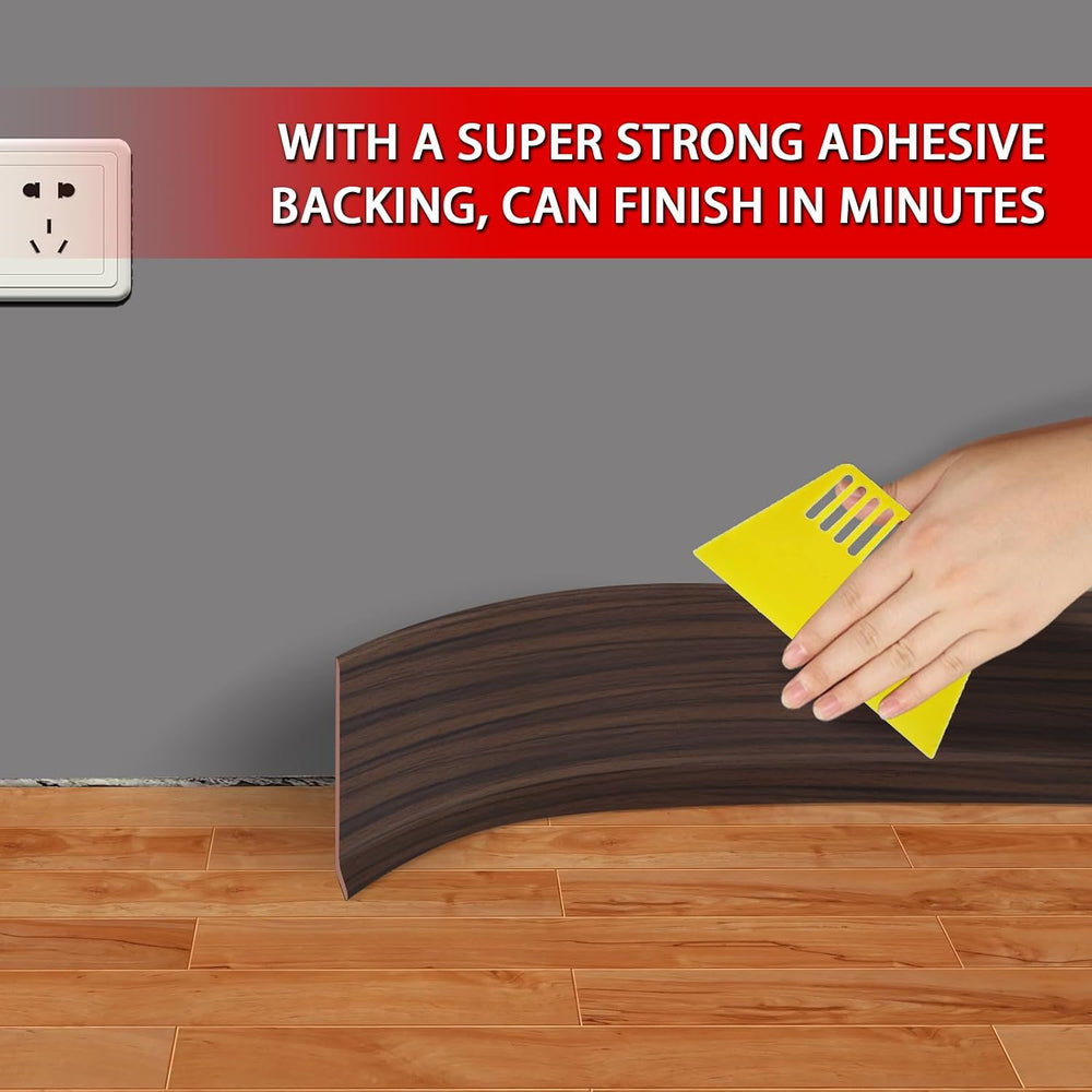 Vinyl Wall Base Rubber Baseboard Molding Trim Self Adhesive 4" Wide