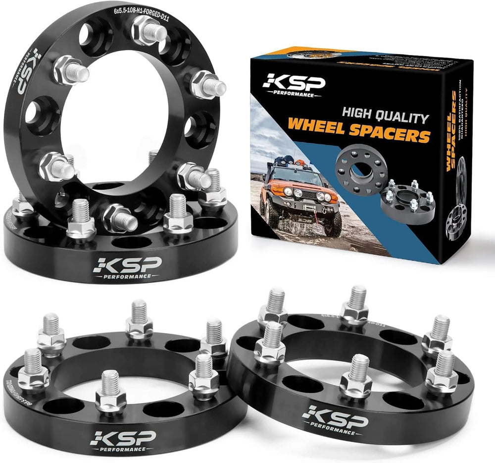 6X5.5 Wheel Spacers, KSP Forged 1 inch (25 mm) 6x139.7 mm to 6x139.7 mm Threa...