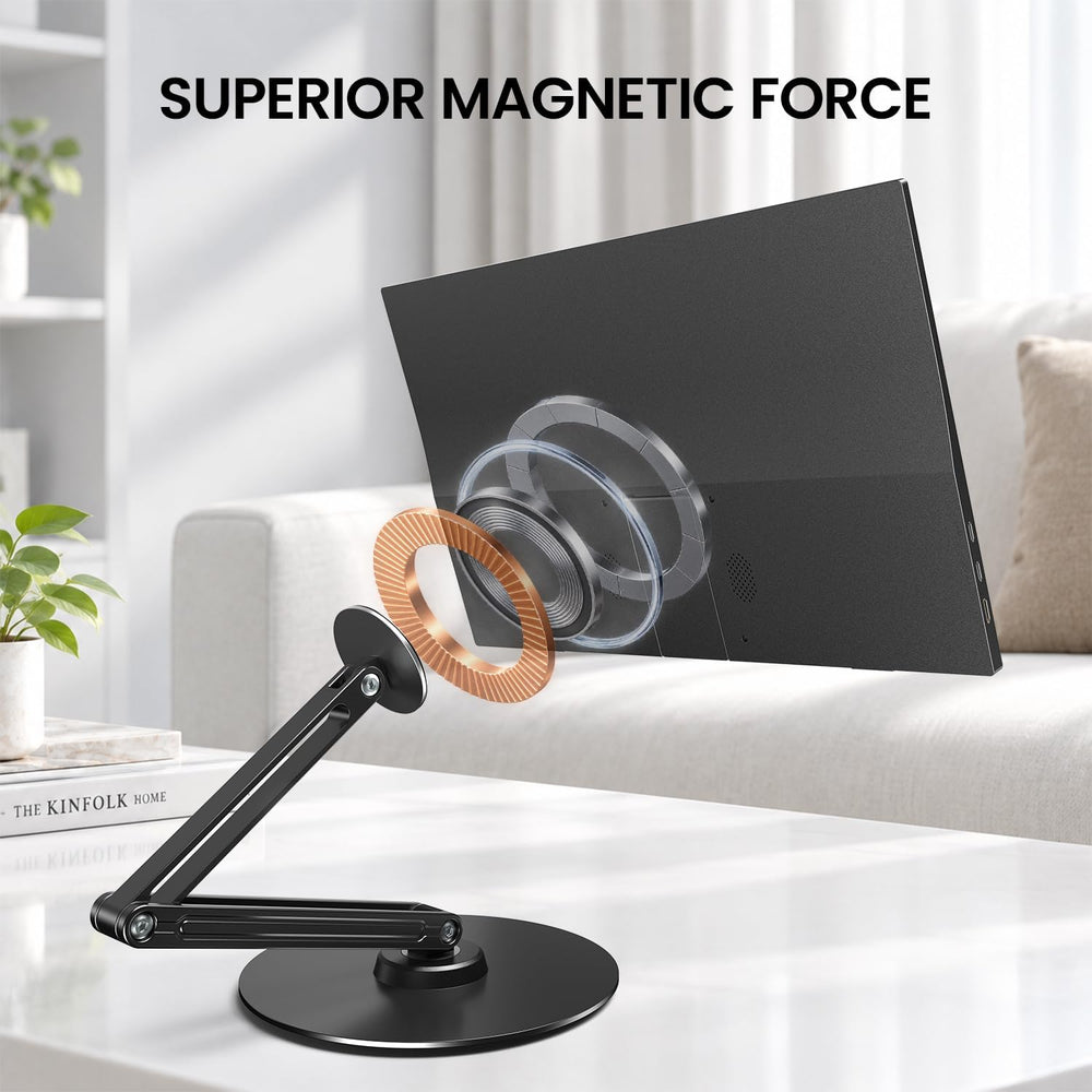 UPERFECT Magnetic VESA Stand, Adjustable Aluminum Arm for Portable Monitor