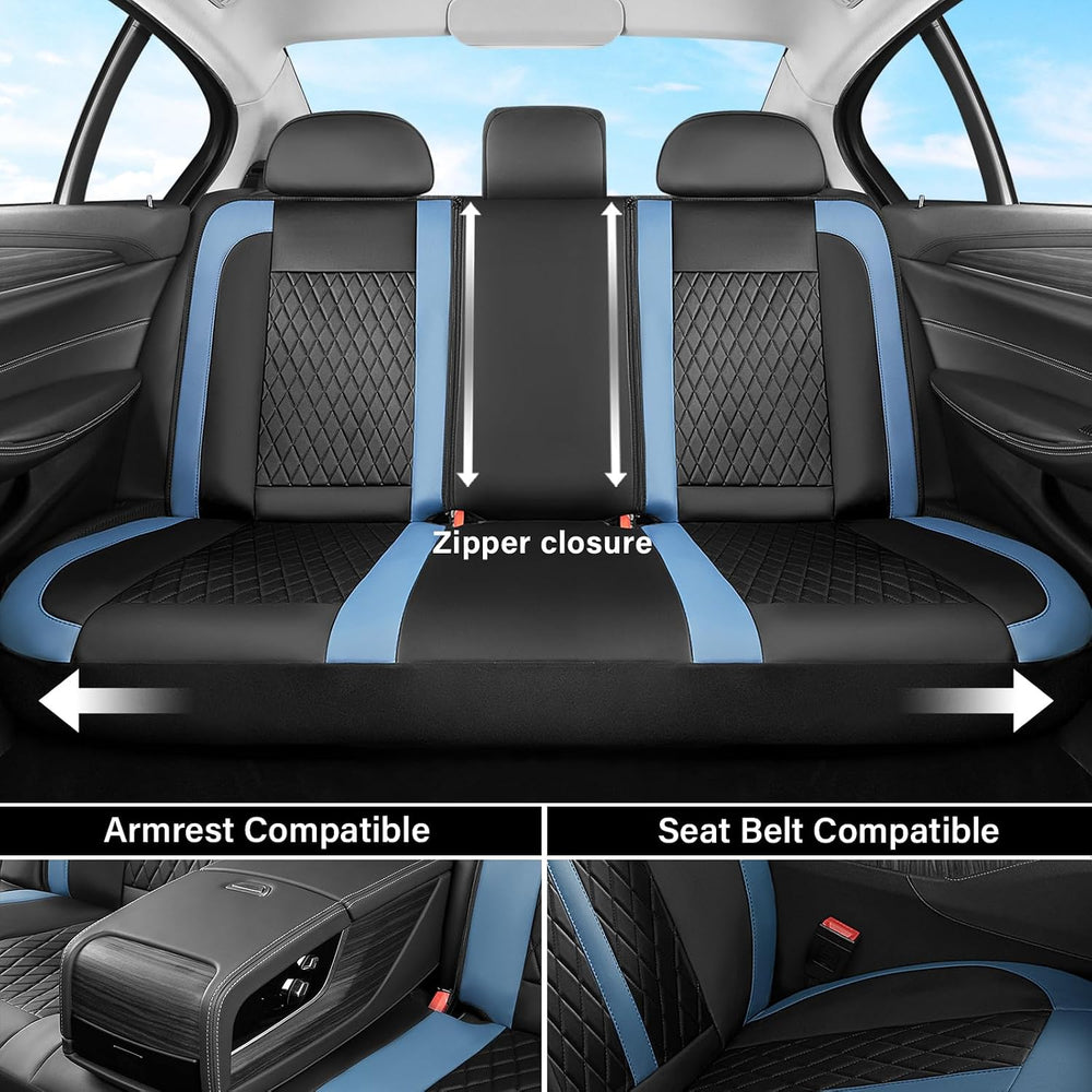 Coverado Universal Leather Seat Covers Full Set for 5 Seats โ Waterproof, Dur...