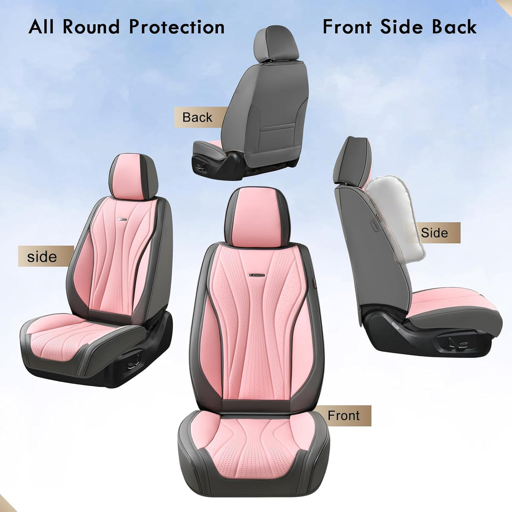 Coverado Seat Covers Full Set, Leather Car Seat Covers, Waterproof Seat Cover...