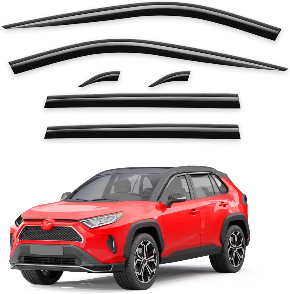 Tape-On Window Rain Guards Fit for Toyota RAV4 2019 2020 2021 2022 2023 2024 ...