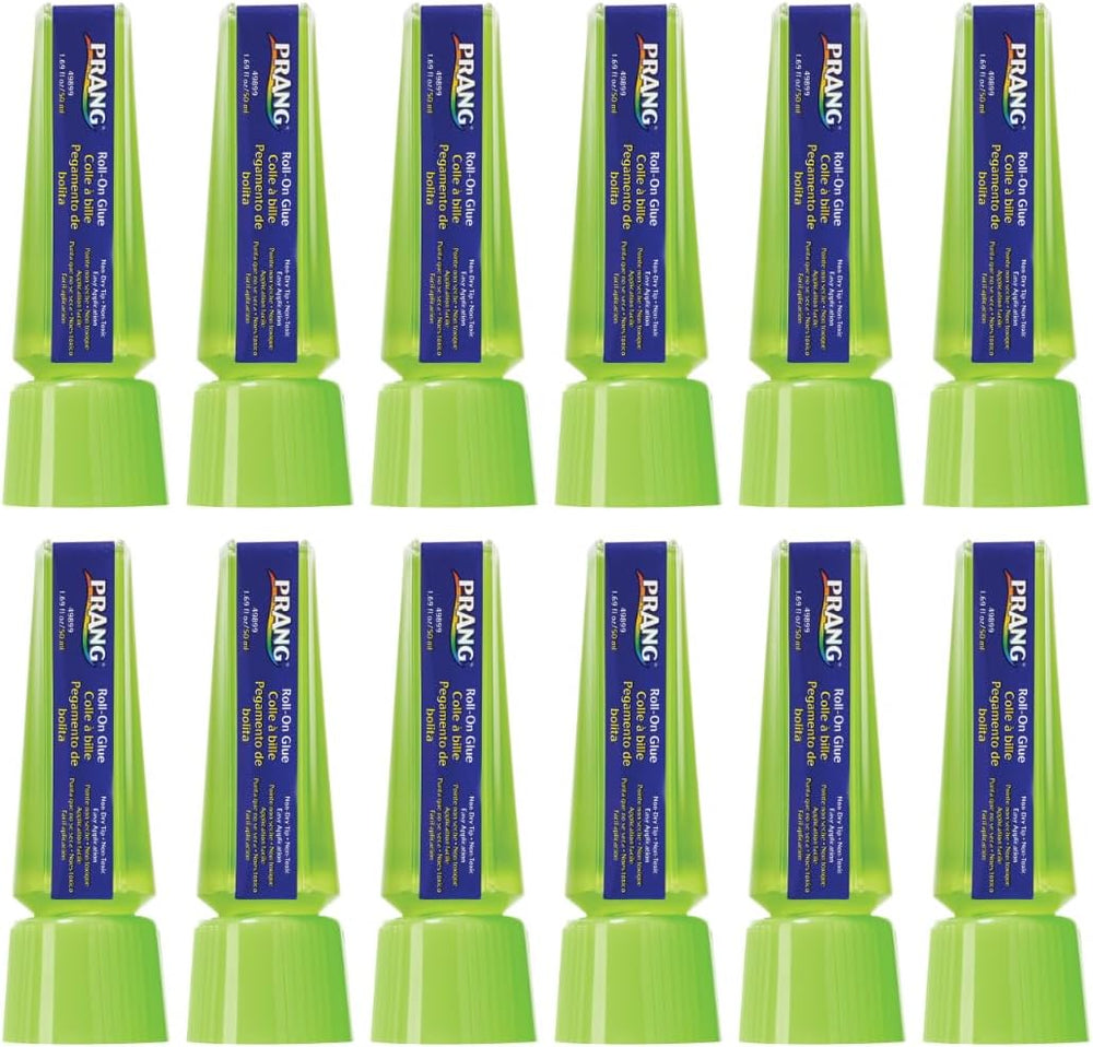 Prang Roll-On Liquid Glue, Fluorescent Green, Dries Clear, 1.69 oz. (50 mL), ...