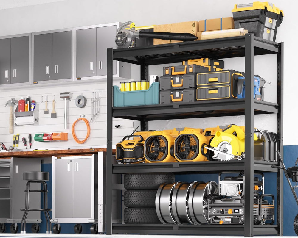 PrimeZone 40" W Heavy Duty Garage Shelving 2200 LBS 4 Tier Storage Shelves