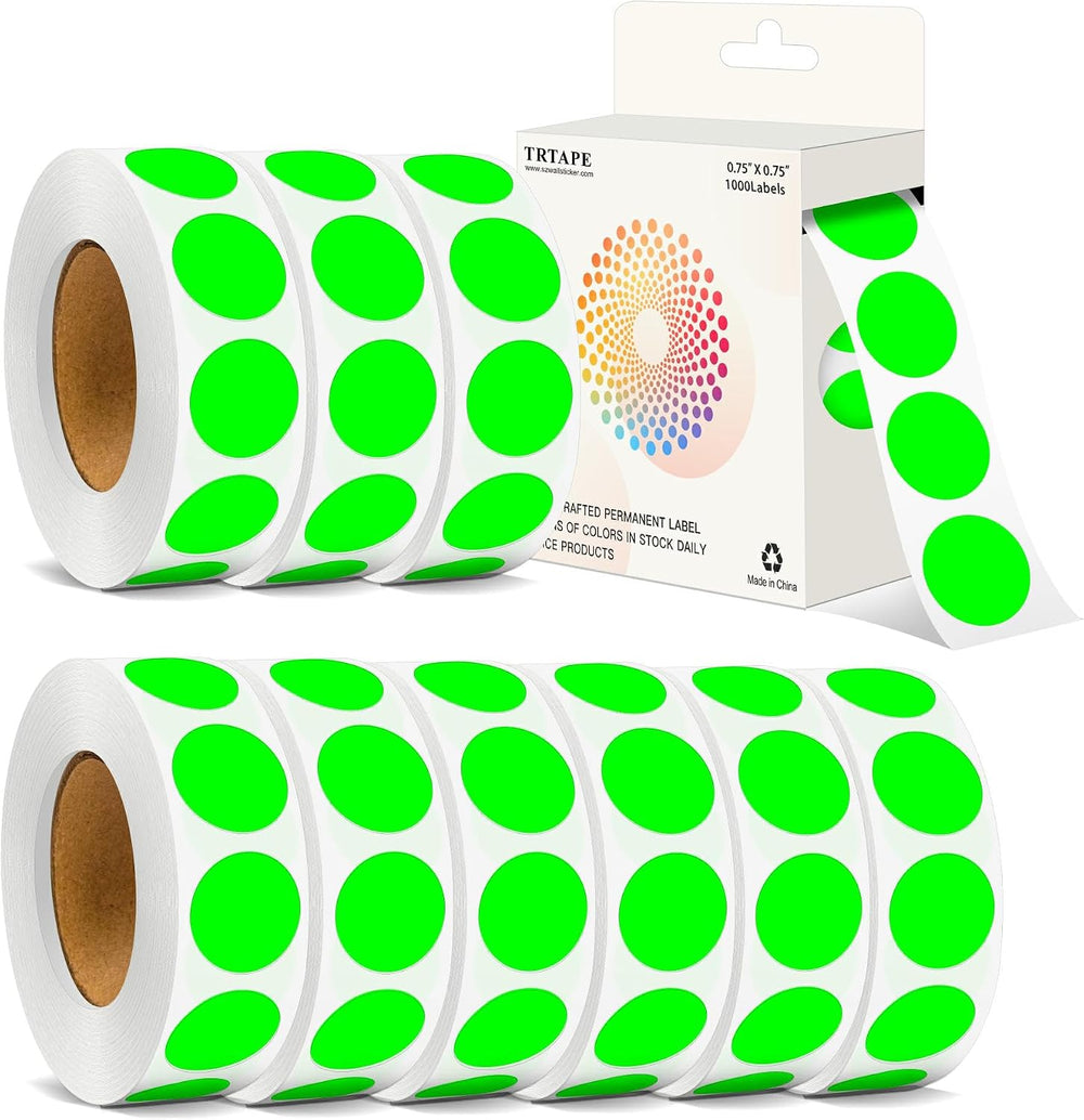 3/4 Inch Round Color Coding Labels, Dot Stickers 10 Rolls, 10000PCS