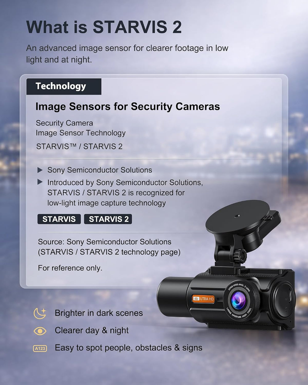 3 Channel 4K Dash Cam with STARVIS 2, 128GB Card Included, WiFi 6, GPS