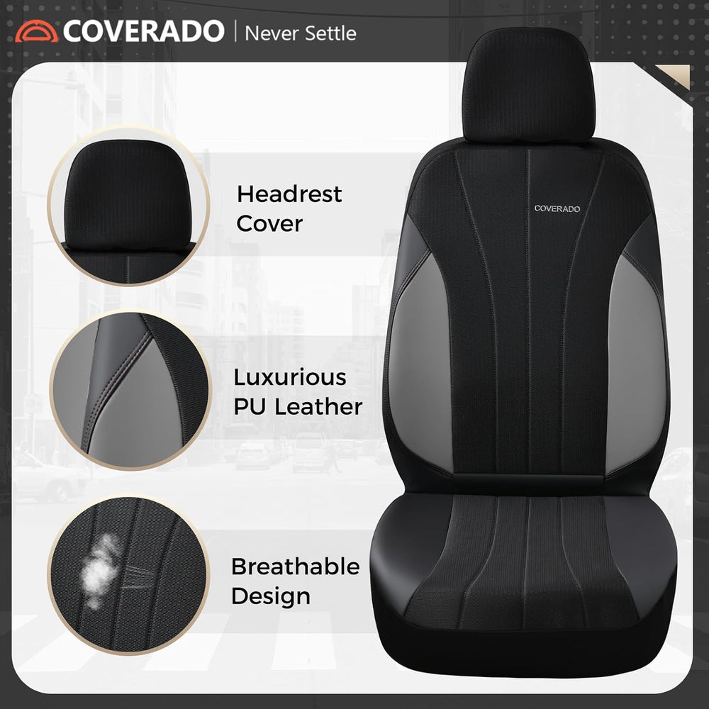 Coverado Automotive Seat Cover Full Set, Front and Rear Seat Covers, Waterpro...