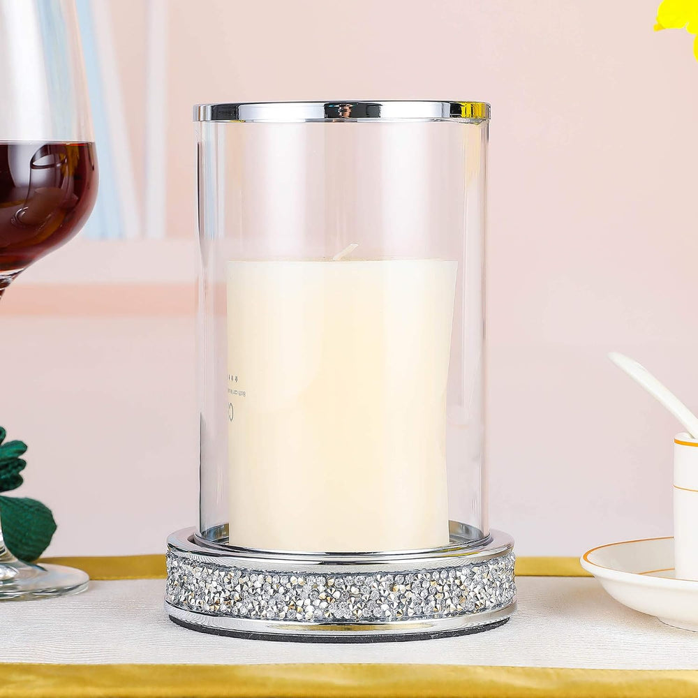 Pillar Candle Holders set of 2,Hurricane Candle Holders for Pillar Candle,Gla...